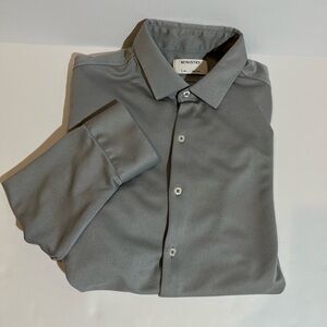 Ministry Of Supply Shirt Men's Large Gray Casual Slim Fit Button Up Preppy